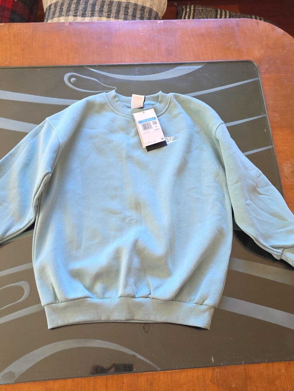 Nike Women's Crewneck Sweatshirt - Light Teal